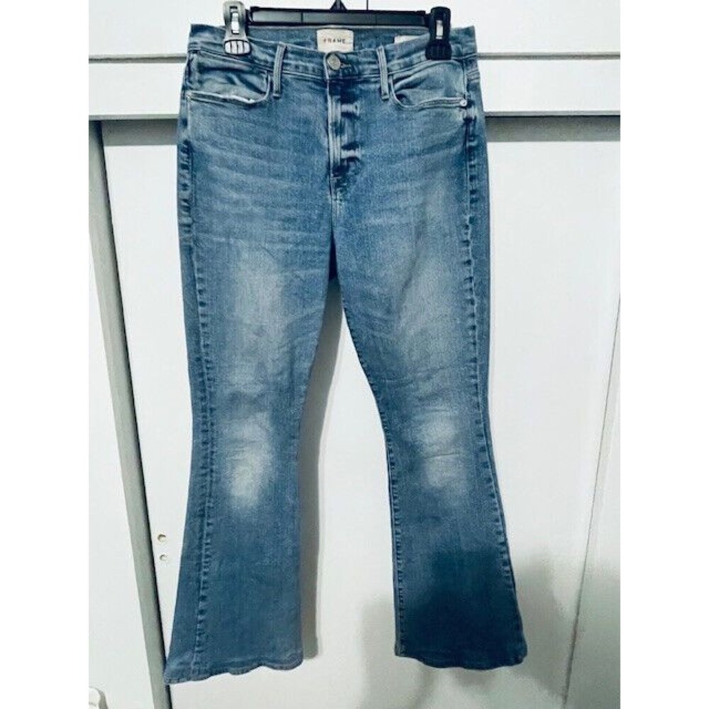 Frame Denim Le High Rise flare jeans size 30 Light Wash